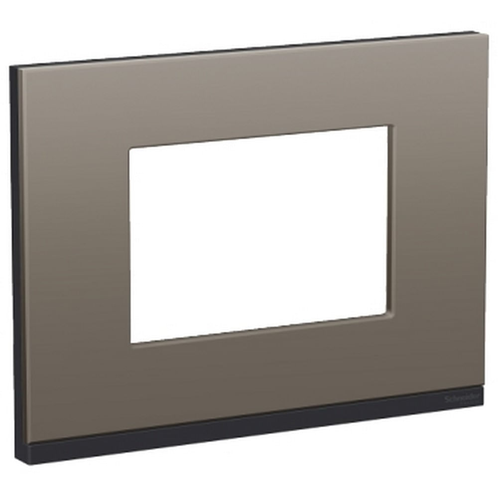 Encontraproduto.com.br - Placa 4X2 Para 3 Módulos Horizontais Com Suporte Grafite E Cinza Fenix Orion Schneider
