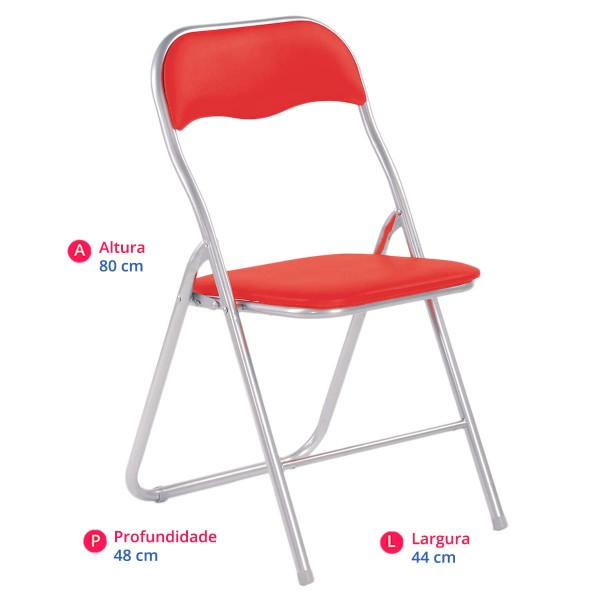 Encontraproduto.com.br - Cadeira Dobrável em Aço Carrefour Home  Vermelha - HO35095
