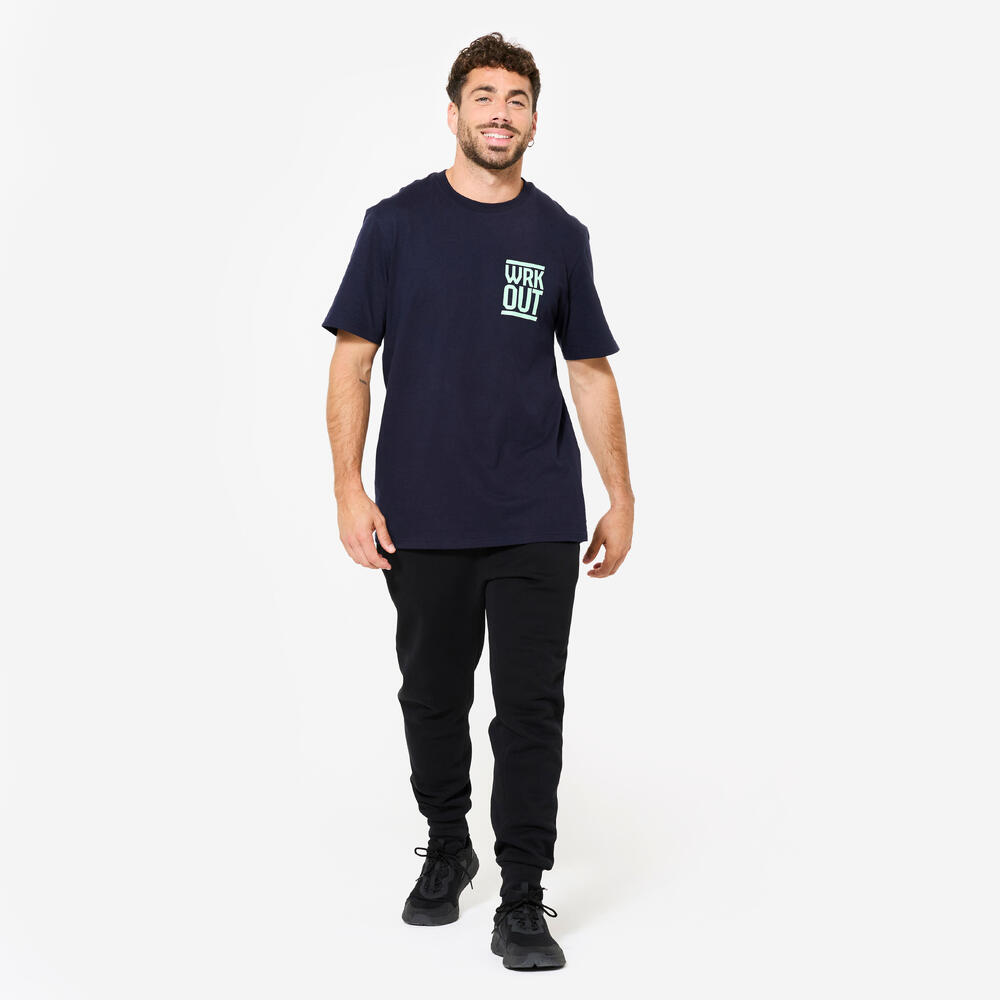 Encontraproduto.com.br - Calça Masculina de Treino Slim 500 Domyos Azul