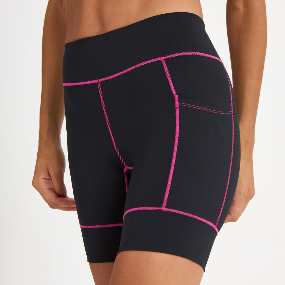 Shorts Feminino de Corrida Mid Tight Kiprun Azul