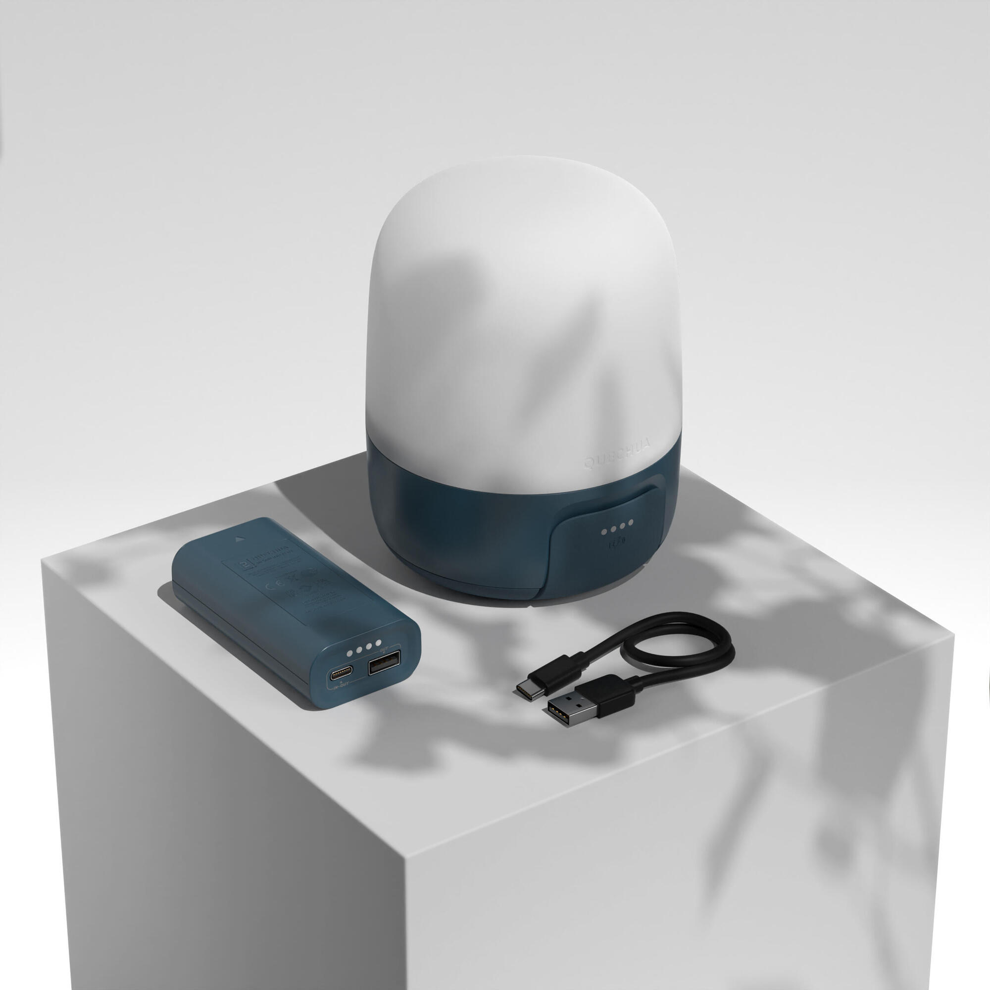 Encontraproduto.com.br - Lâmpada de camping com bateria externa BL 400 USB-C recarregável - 400 lumens