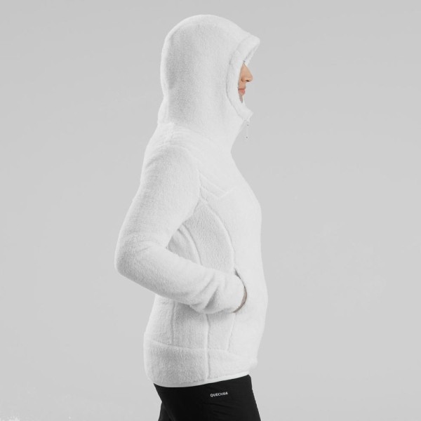 Encontraproduto.com.br - Blusa Feminina de Trilha Fleece de Pelinho com Capuz Quechua