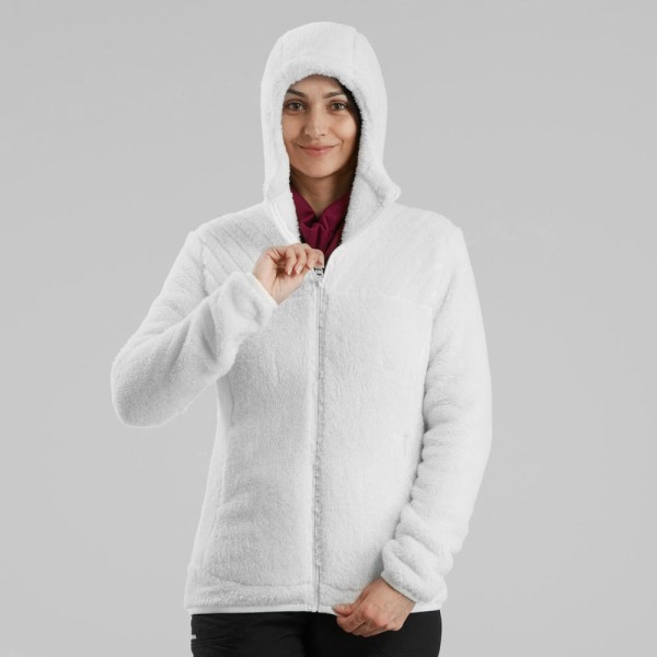 Encontraproduto.com.br - Blusa Feminina de Trilha Fleece de Pelinho com Capuz Quechua