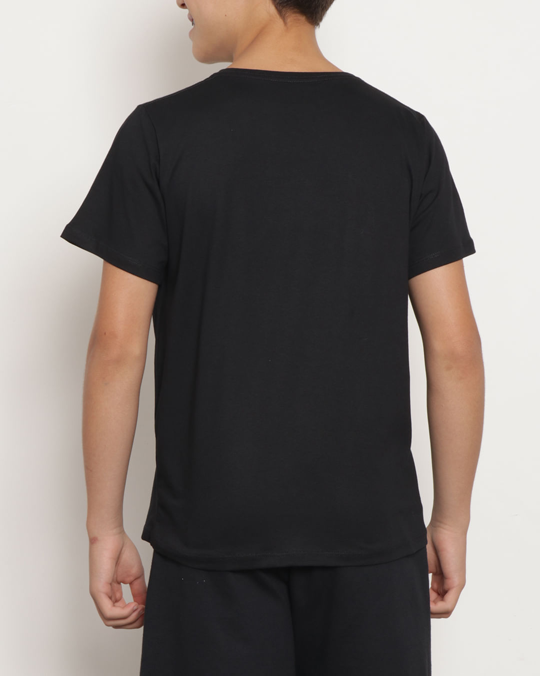Camiseta Juvenil Manga Curta Estampa Game Preta