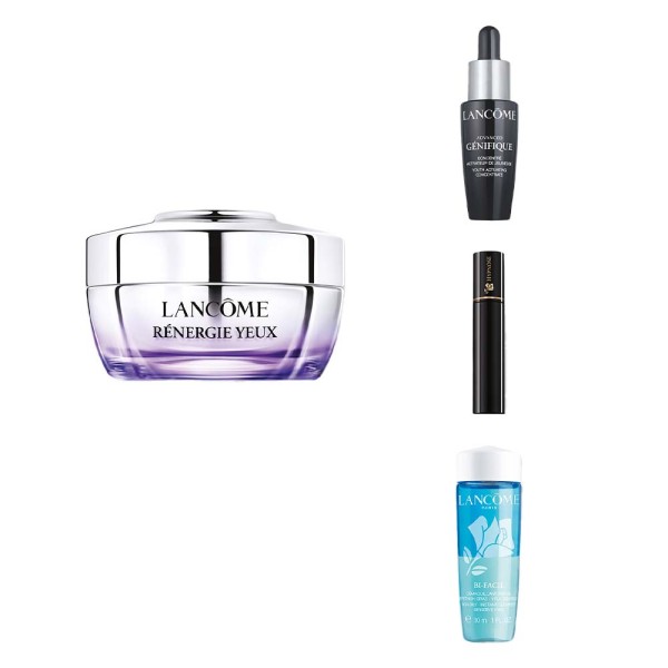 Encontraproduto.com.br - Kit Facial Lancôme - Sérum Génifique 10 ml + Creme para os Olhos 15 ml + Hypnôse Máscara de Cílios 2 ml + Bi-Facil Removedor de Maquiagem 30 ml