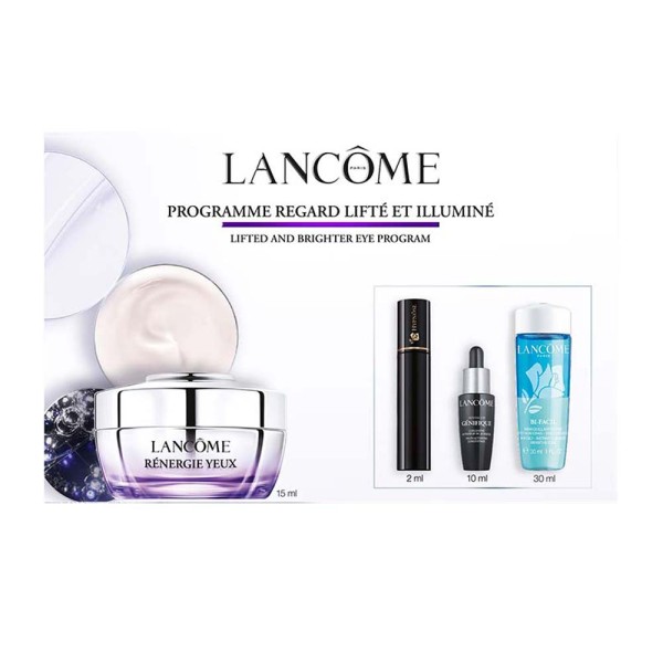 Encontraproduto.com.br - Kit Facial Lancôme - Sérum Génifique 10 ml + Creme para os Olhos 15 ml + Hypnôse Máscara de Cílios 2 ml + Bi-Facil Removedor de Maquiagem 30 ml