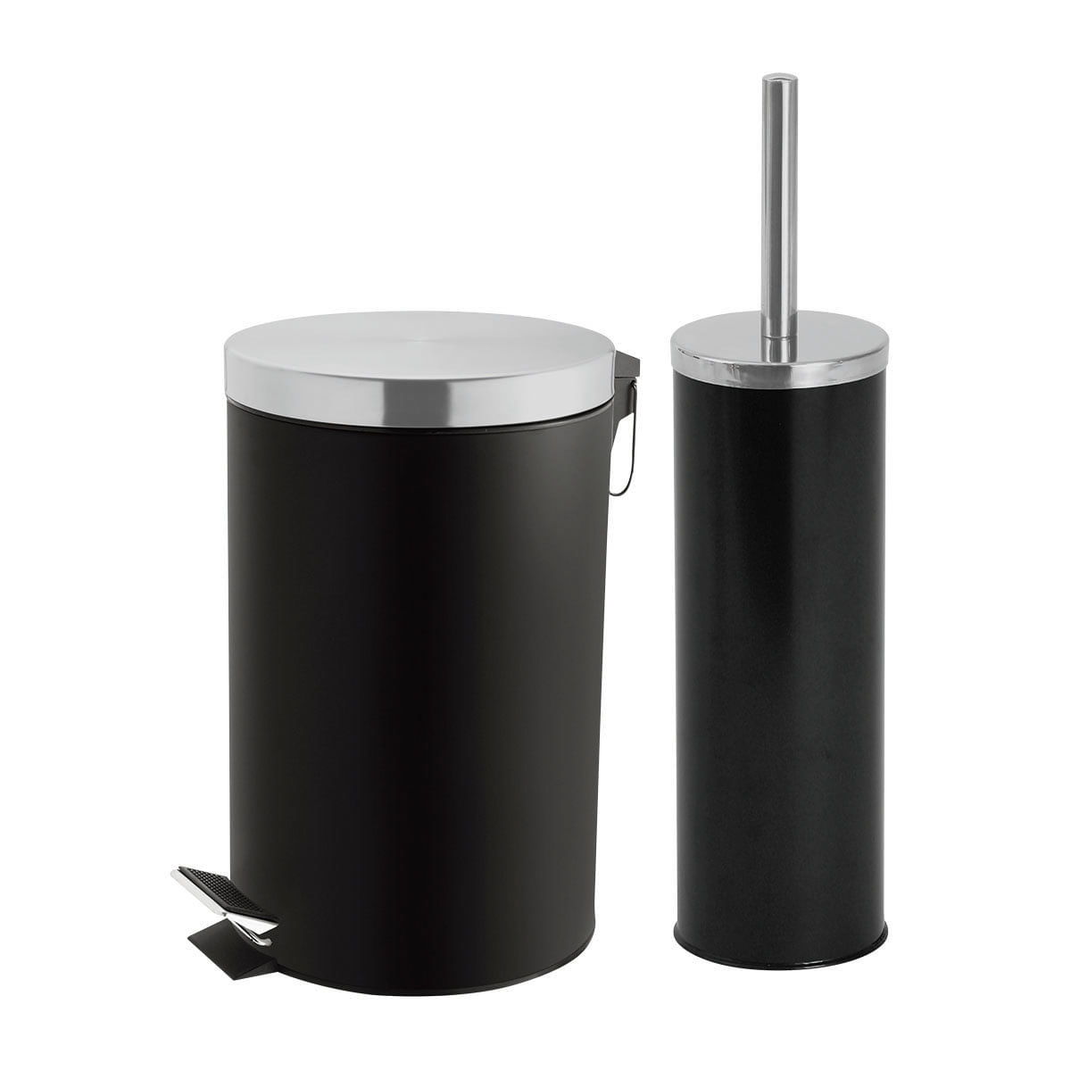 Lixeira e Escova Sanitária 3 Litros Inox Carrefour Home HO183773 Preta