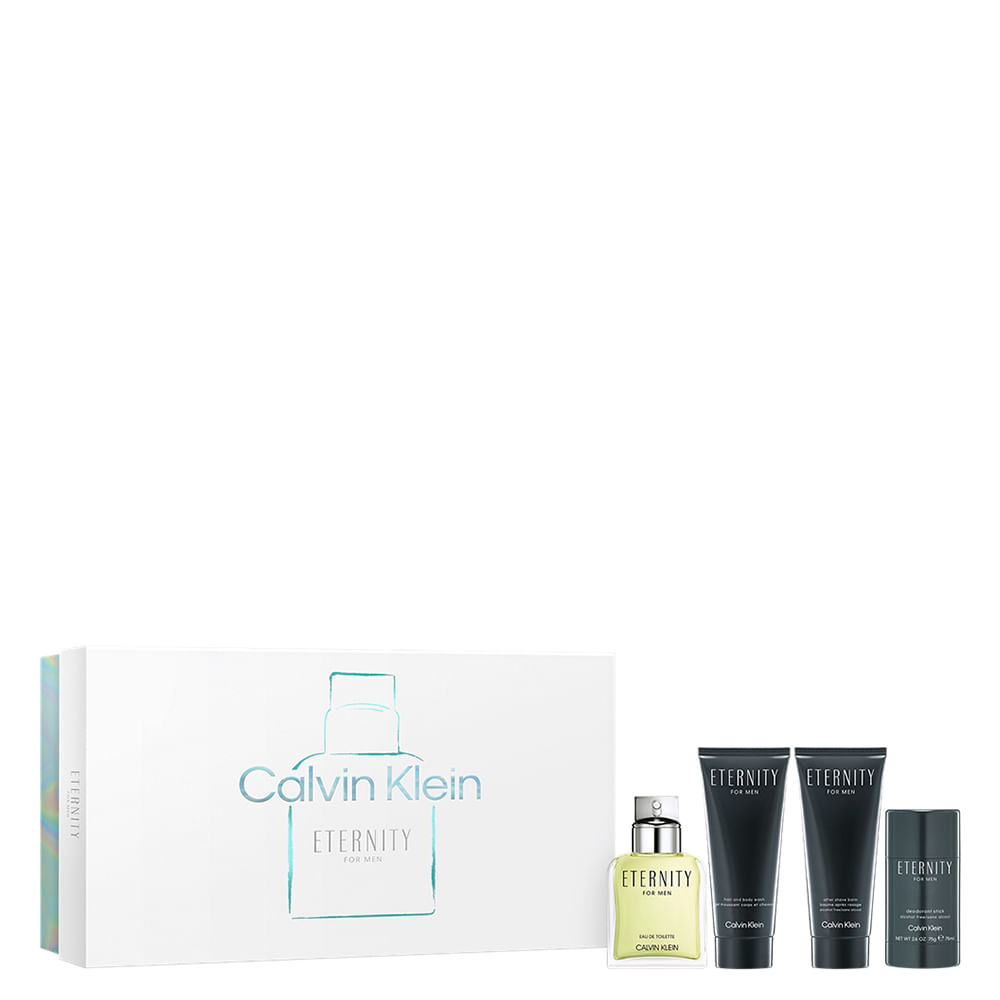 Kit Perfume Calvin Klein Eternity For Men Eau de Toilette Masculino 100 ml + Gel De Banho 100 ml +  Pós-Barba 100 ml + Desodorante 75 ml