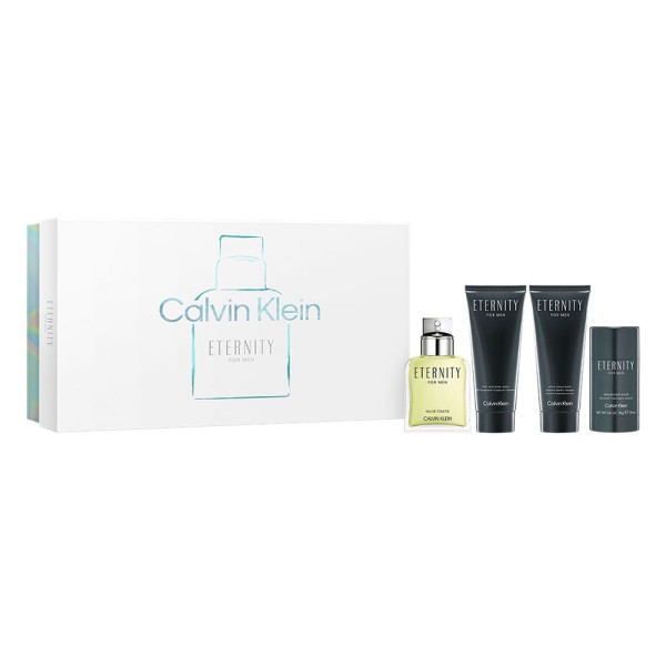 Encontraproduto.com.br - Kit Perfume Calvin Klein Eternity For Men Eau de Toilette Masculino 100 ml + Gel De Banho 100 ml +  Pós-Barba 100 ml + Desodorante 75 ml