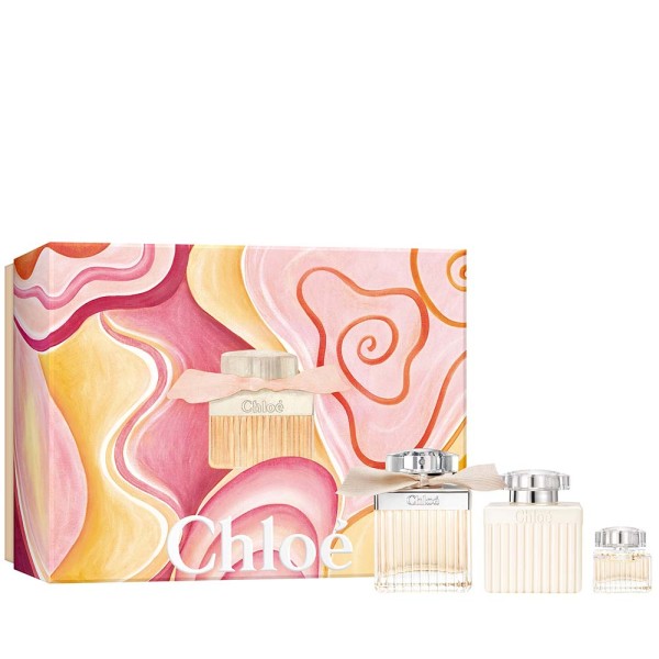 Encontraproduto.com.br - Kit Coffret Signature Chloé Edp 75ml + Body Lotion Chloé Signature 100ml + Mini Chloé Signature 5ml