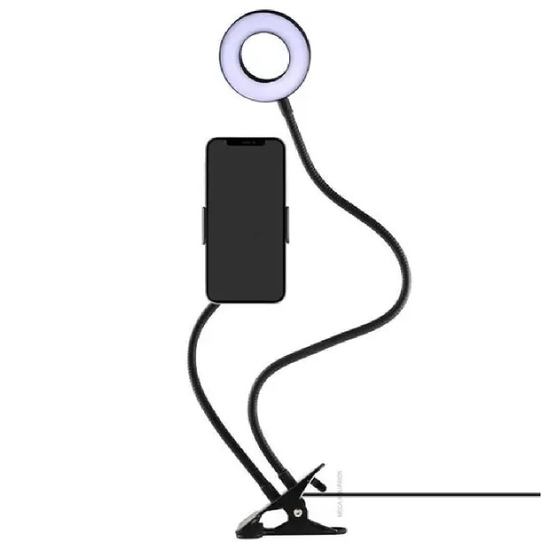 Encontraproduto.com.br - Presilha de Mesa Iluminador de Led Ring Light 9 cm