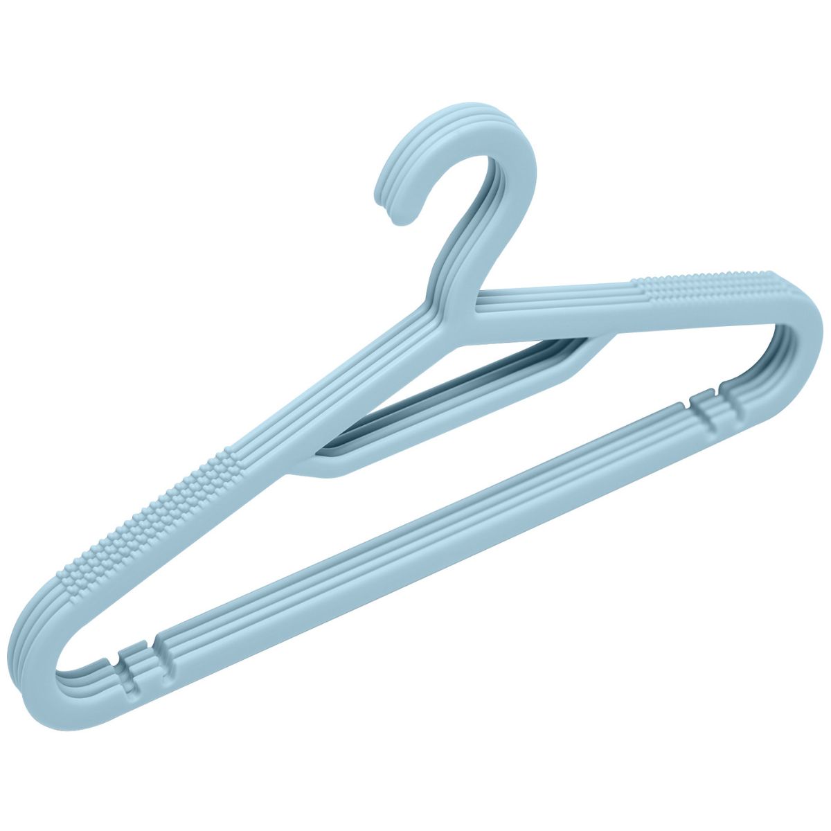 Encontraproduto.com.br - Conjunto de Cabides de Plástico para Roupas Carrefour HO247230 Azul com 4 Peças