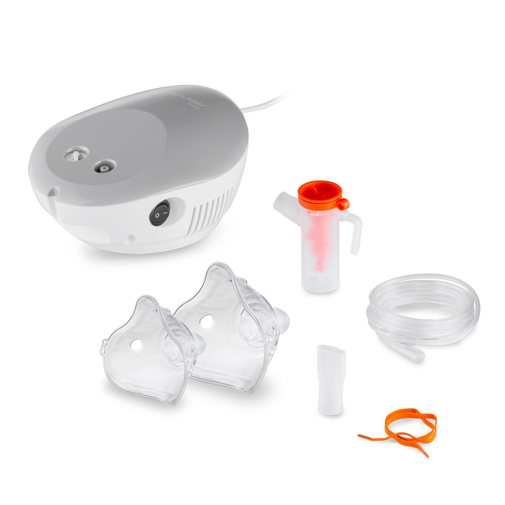 Encontraproduto.com.br - Inalador Compressor NebEasy Multilaser Saúde - HC267OUT [Reembalado]