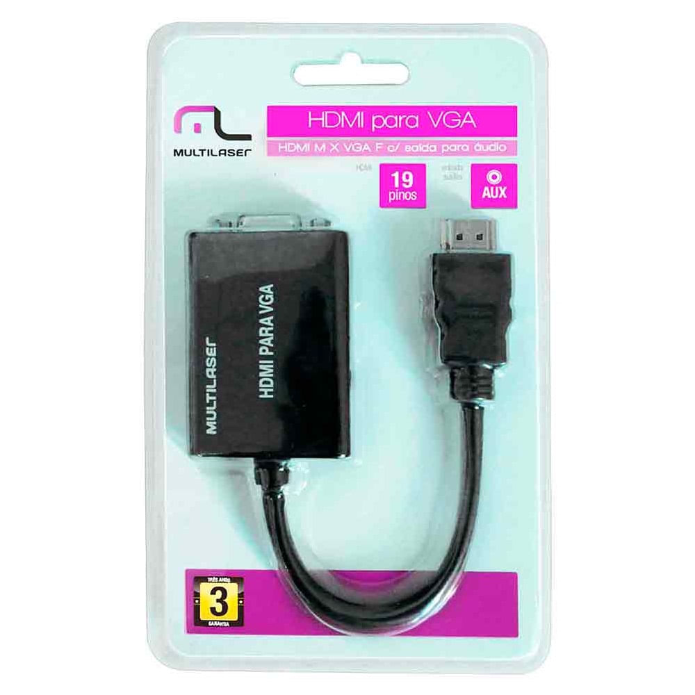 Encontraproduto.com.br - Conversor Hdmi M X Vga F C/ Saida Audio Multilaser - WI293OUT [Reembalado]