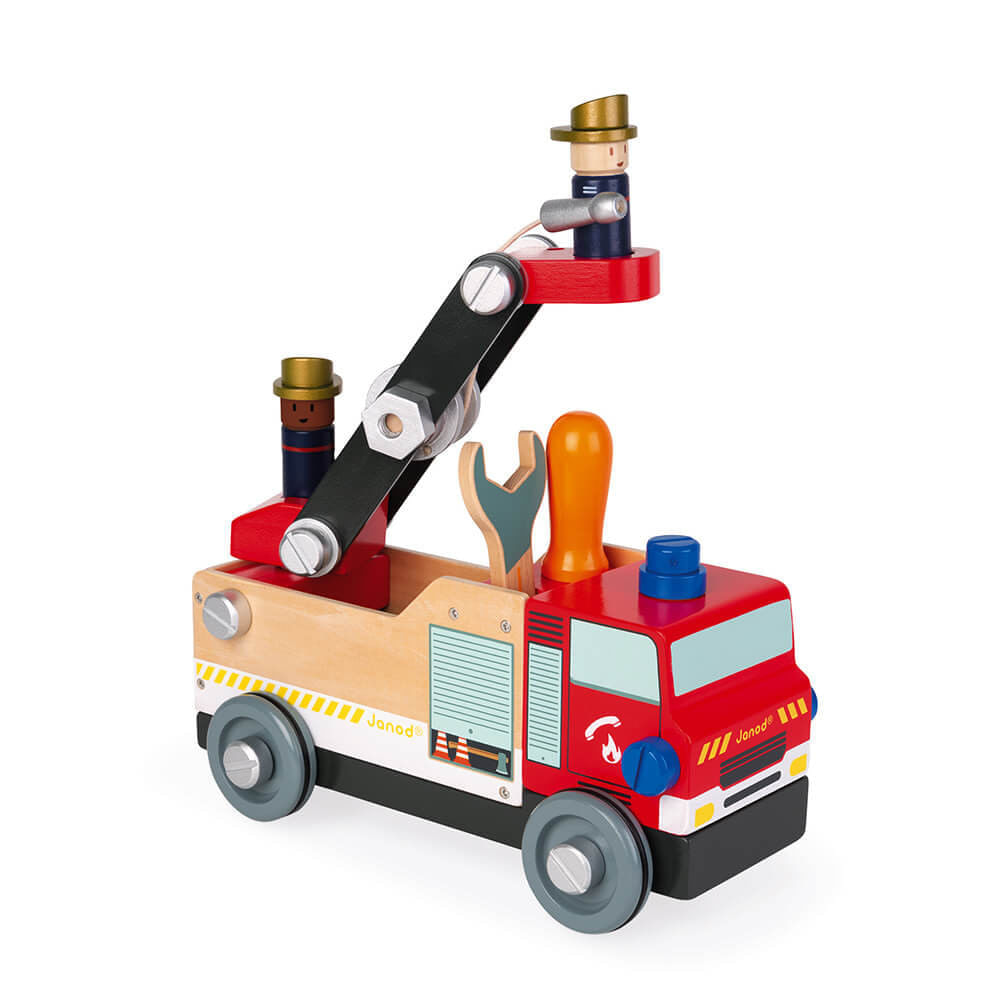Encontraproduto.com.br - Caminhão De Bombeiros - De Madeira - Janod