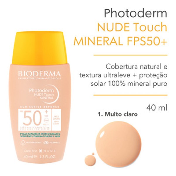 Protetor Solar Facial Photoderm Nude Touch Fps50+ Muito Claro