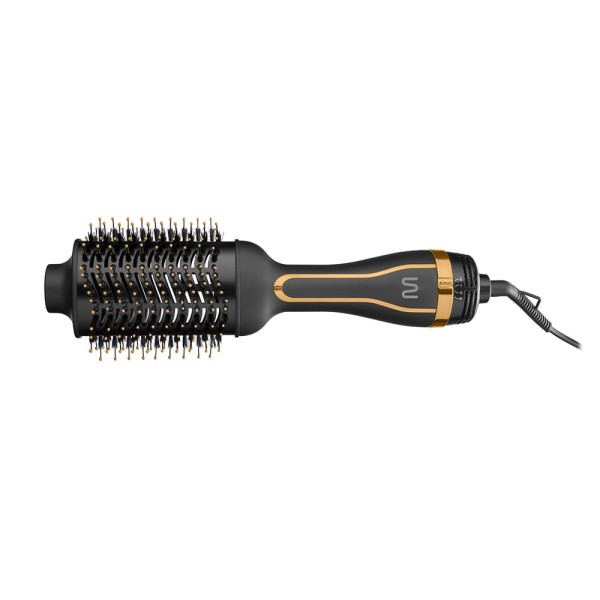 Encontraproduto.com.br - Escova Secadora Oval com Cabo Giratório, 3 Ajustes Temperatura + Ar Frio, Revestimento Cerâmico 1200w-220v Dourada - EB088X [Reembalado]