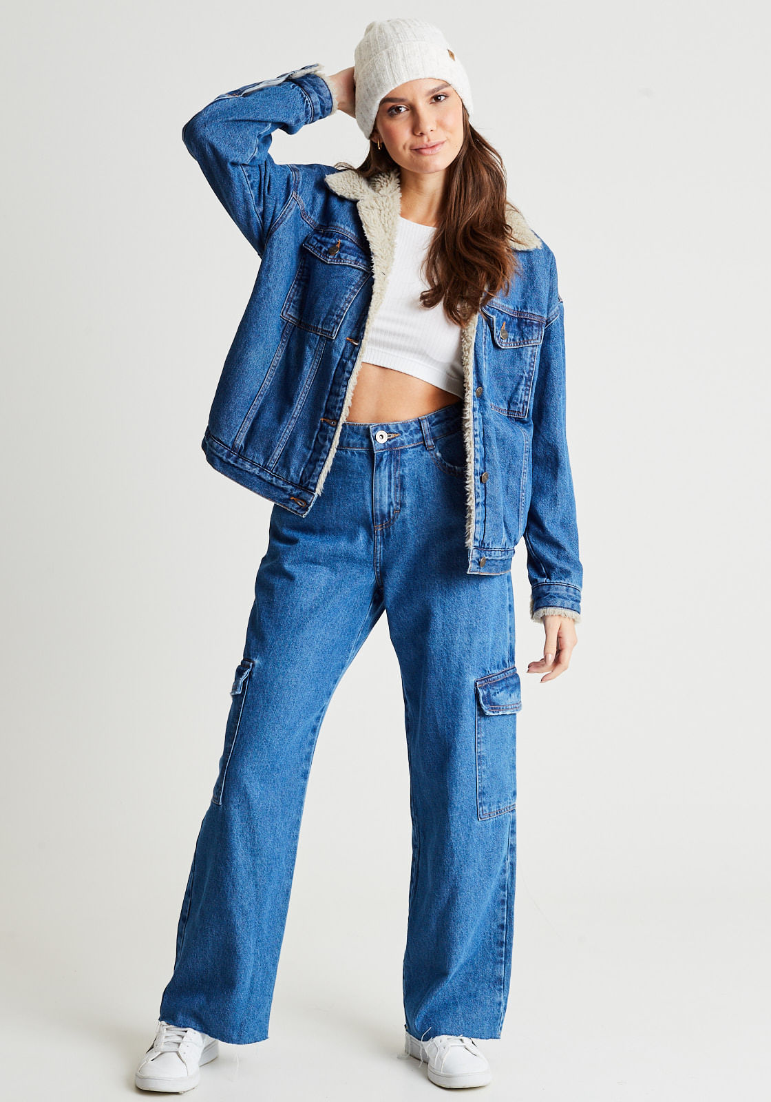 Encontraproduto.com.br - Jaqueta oversized forrada com pelinho