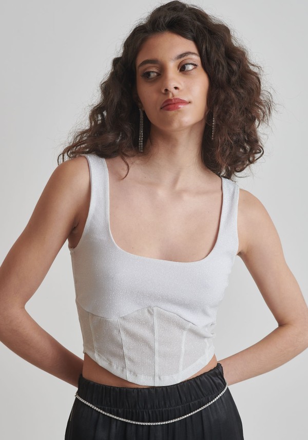 Blusa corset brilho