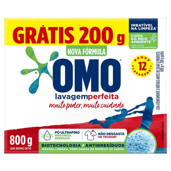 Encontraproduto.com.br - Lava-Roupas Pó Lavagem Perfeita Omo 800g Grátis 200g