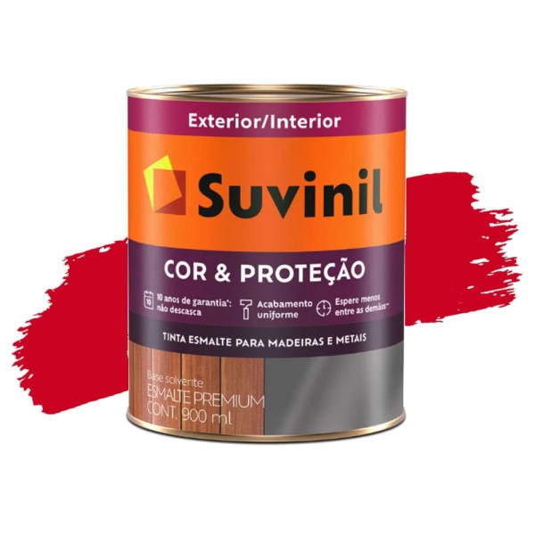 Tinta Esmalte Cor e Proteção Brilhante Vermelho 900ml Suvinil