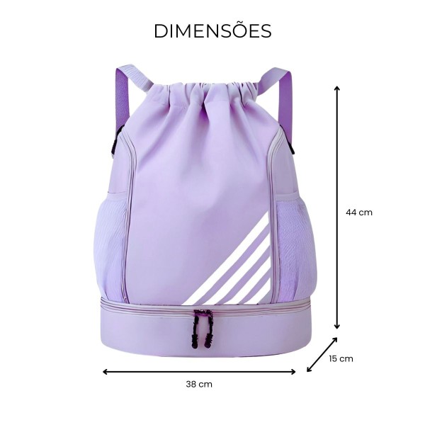 Encontraproduto.com.br - Mochila Bolsa Saco Com Cordão Esportiva Impermeável Anti Roubo Academia Treino Passeio Multiuso