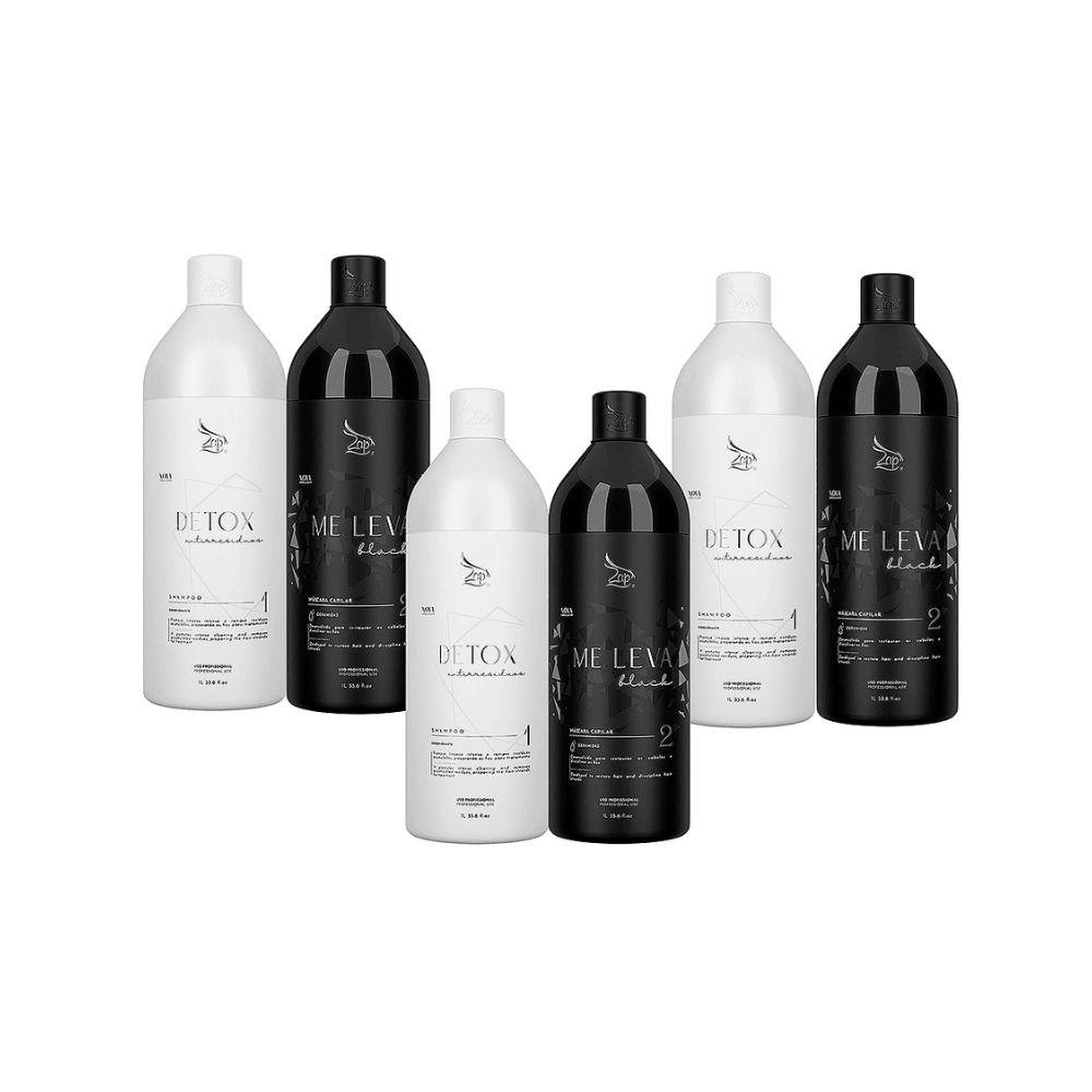 Zap Me Leva Black - Escova Progressiva 4 Kits (2 x 1L)