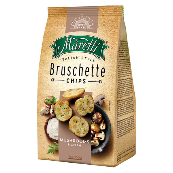 Encontraproduto.com.br - Snack de Trigo Maretti Bruschette Cogumelos e Creme 85g