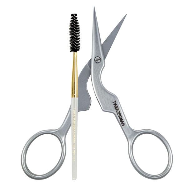 Encontraproduto.com.br - Tesoura e Escova para Sobrancelha Tweezerman - Kit para Sobrancelha