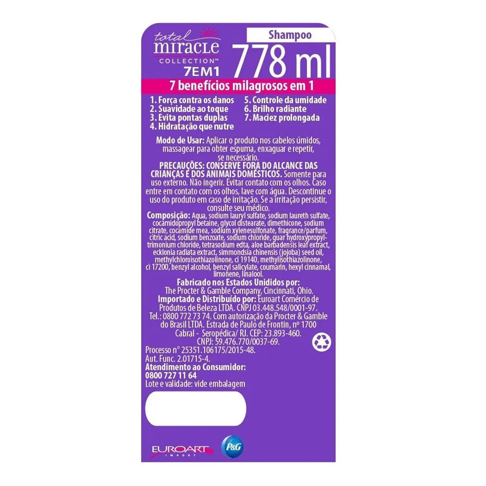 Encontraproduto.com.br - Shampoo Aussie 7N1 Total Miracle Frasco 778ml