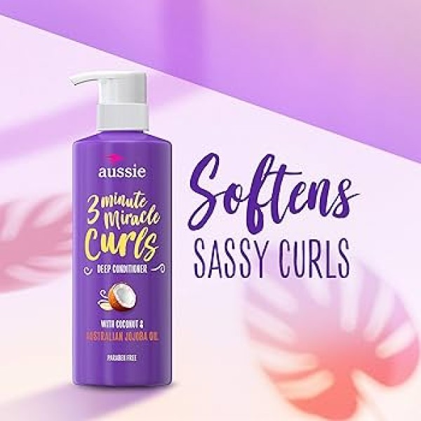 Encontraproduto.com.br - Aussie 3 Minute Miracle Curls Coonut & Aistralian Jojoba Oil - Condicionador 475ml