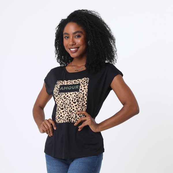 Encontraproduto.com.br - Blusa Manga Curta Preto - Urbano