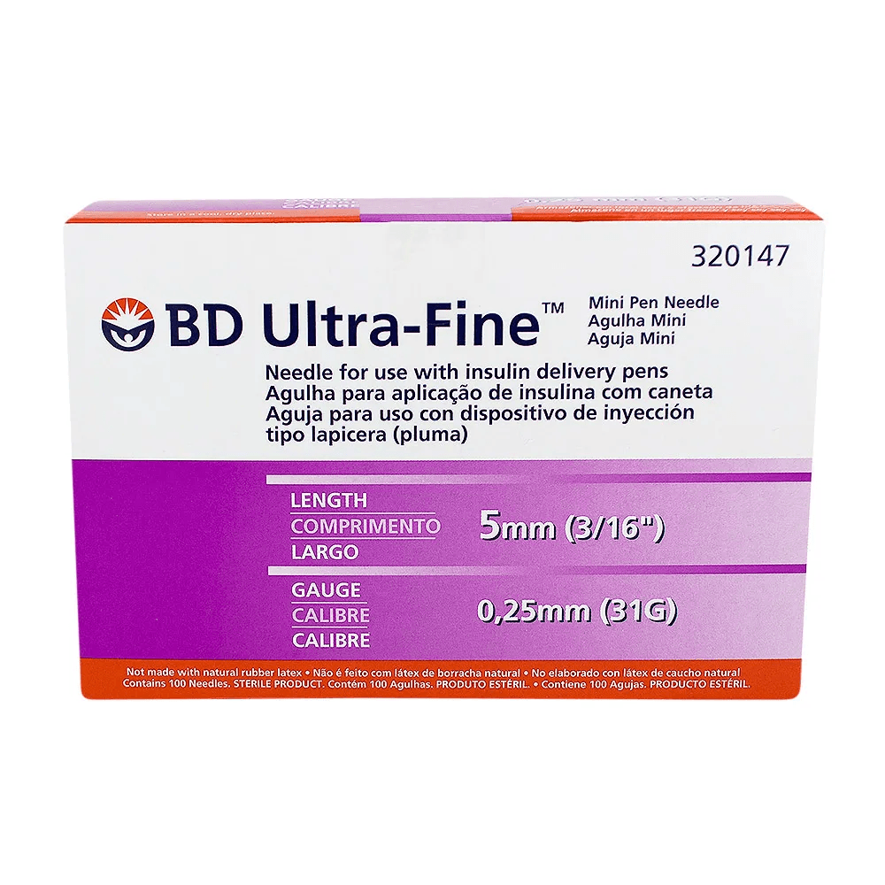 Agulha Descartável BD 5mm com 100 Unidades
