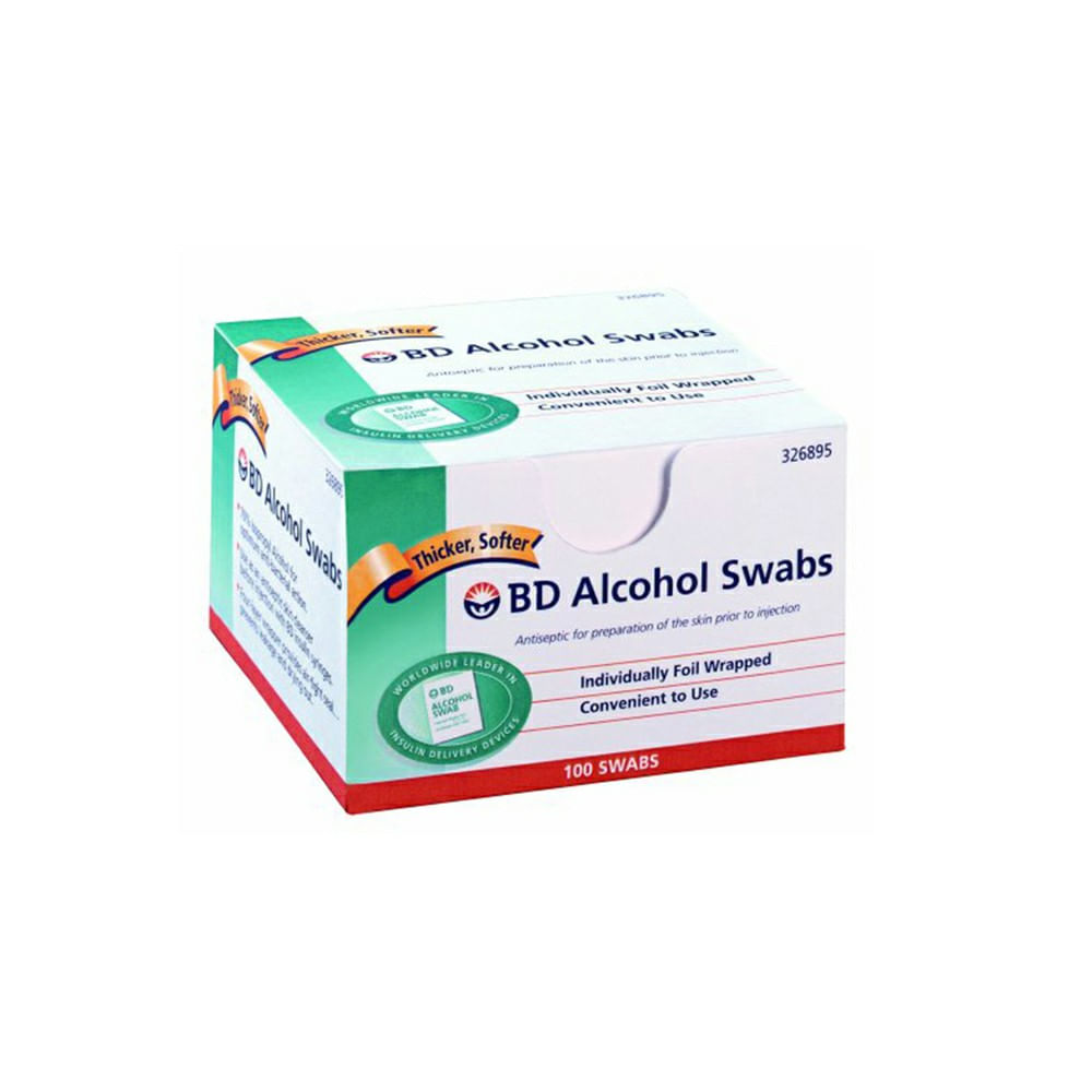 Encontraproduto.com.br - Swab de Alcool BD com 100 unidades 