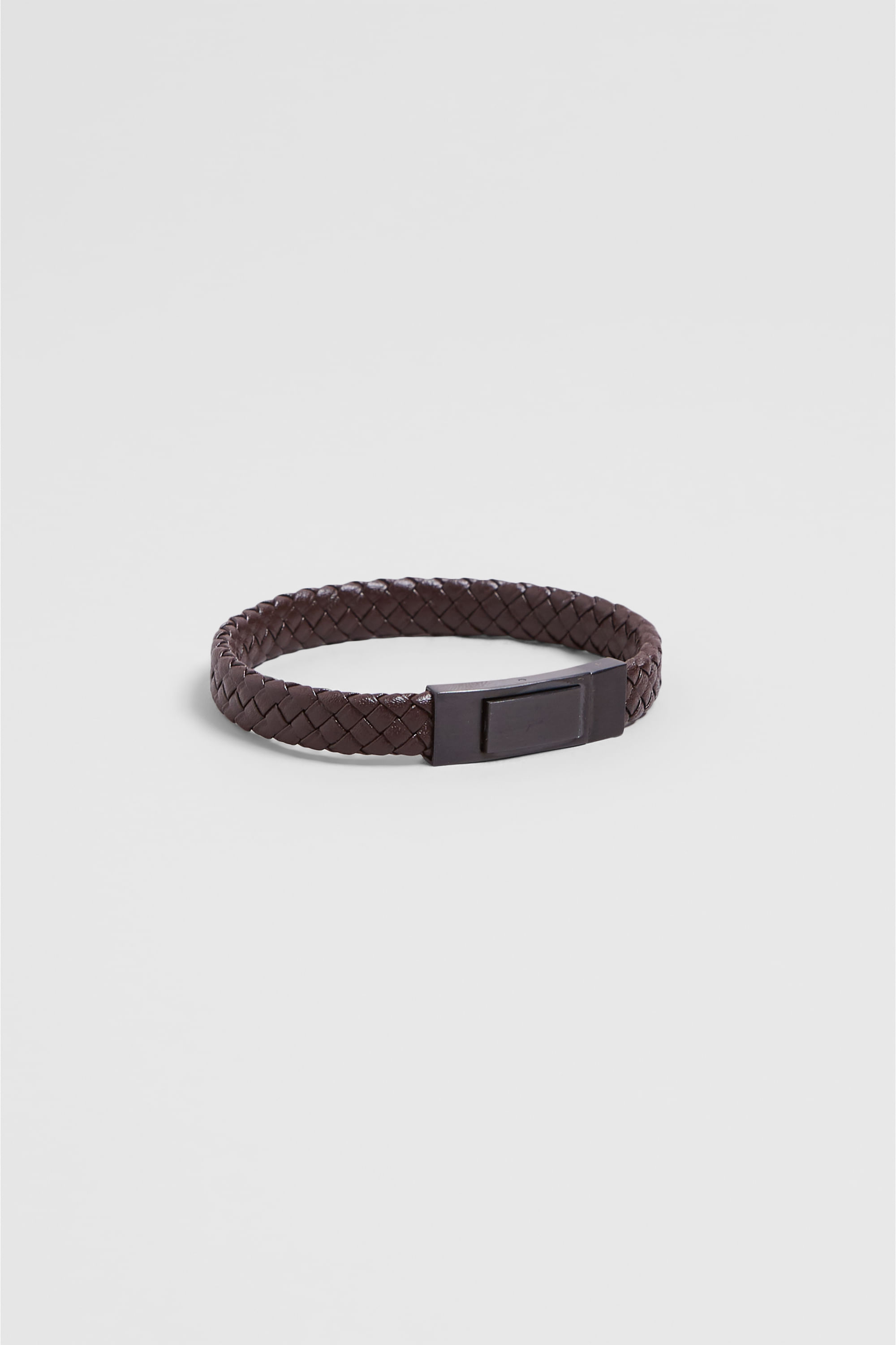 PULSEIRA EM COURO FECHO AÇO PRETO