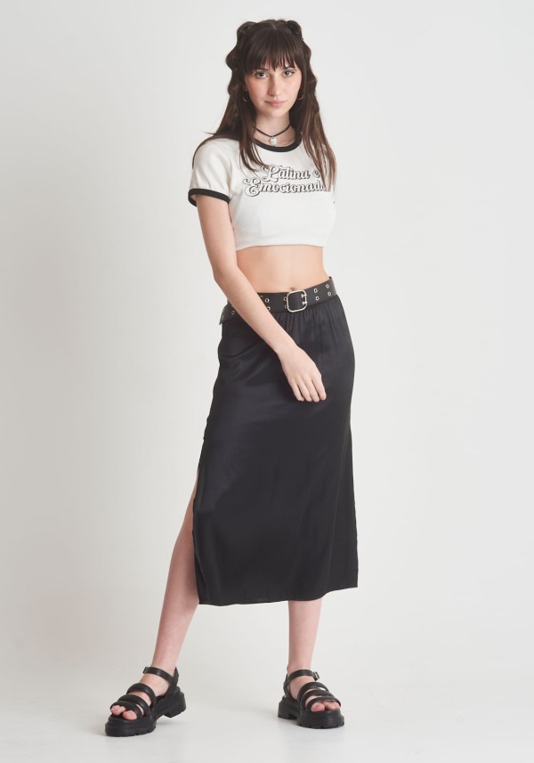Encontraproduto.com.br - Saia de cetim Midi
