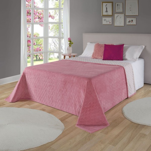 Encontraproduto.com.br - Cobertor Avulso Queen Com Efeito Pele De Carneiro - Chamber Sherpa Rosa Velho - Tekstil
