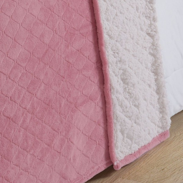 Encontraproduto.com.br - Cobertor Avulso Queen Com Efeito Pele De Carneiro - Chamber Sherpa Rosa Velho - Tekstil
