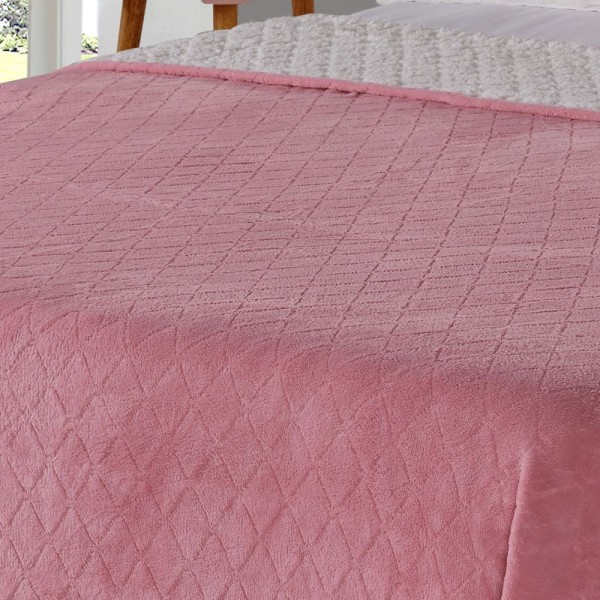 Encontraproduto.com.br - Cobertor Avulso Queen Com Efeito Pele De Carneiro - Chamber Sherpa Rosa Velho - Tekstil