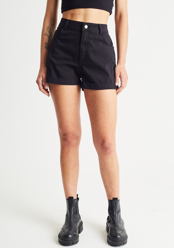 Short sarja cintura alta