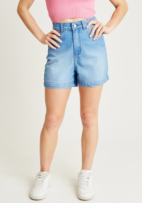 Short jeans barra dobrada