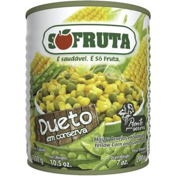 Encontraproduto.com.br - Ervilha e Milho Sófruta Dueto Lata com 200g