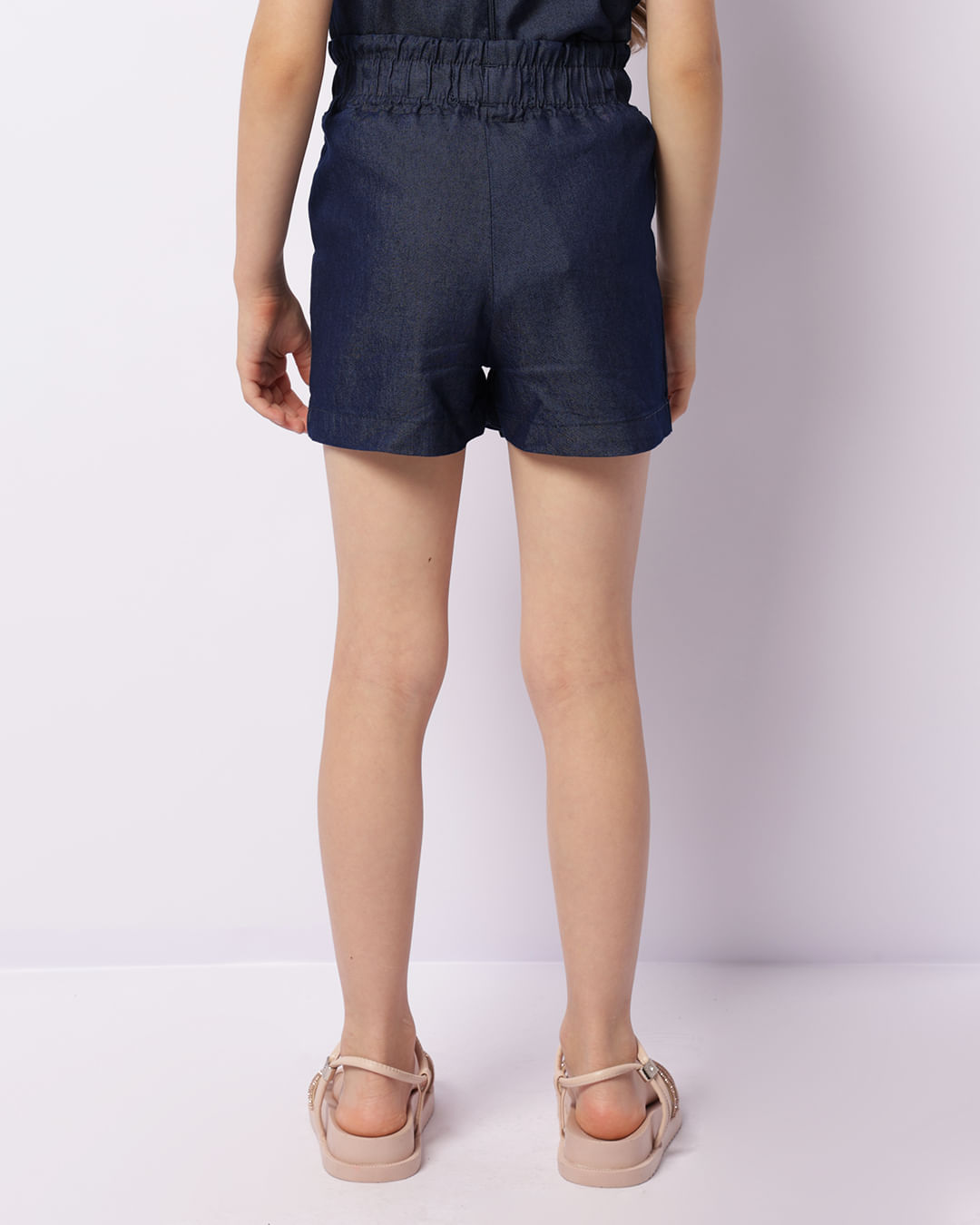 Encontraproduto.com.br - Short Saia Infantil Curta Cordão de Amarração Azul