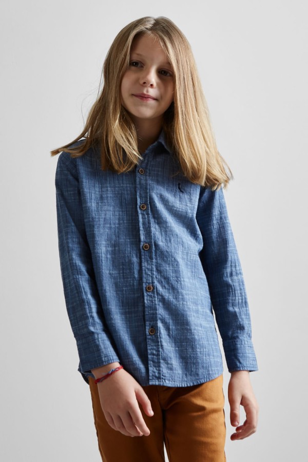 Encontraproduto.com.br - CAMISA RESERVA MINI TEXTURA FLAMÊ