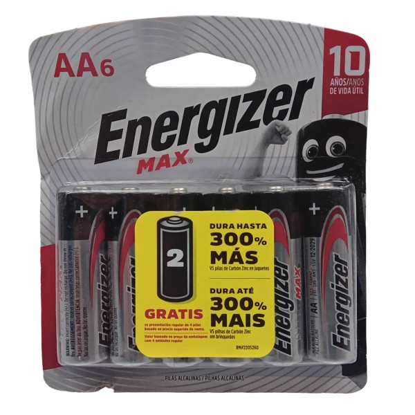 Encontraproduto.com.br - Pilha Energizer Max Pequena AA4 6 unidades