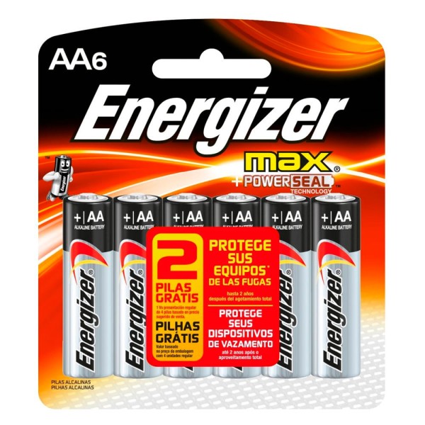 Encontraproduto.com.br - Pilha Energizer Max Pequena AA4 6 unidades