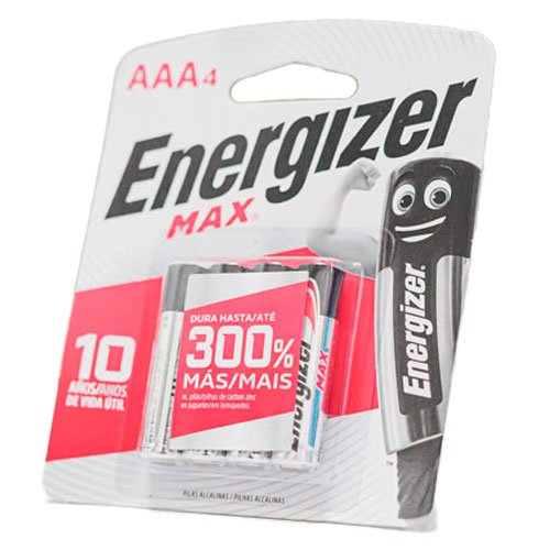 Encontraproduto.com.br - Pilhas Alcalinas - LR03 Palito - AAA - Cartela com 4 Unidades - Energizer Max