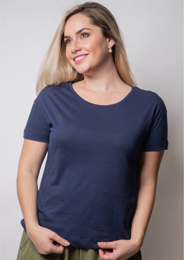T-shirt Básica Azul Marinho | Pau a Pique