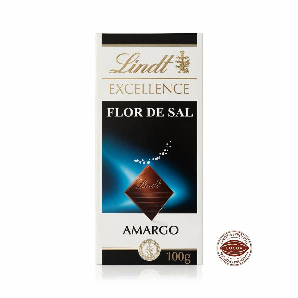 Encontraproduto.com.br - CHOCOLATE LINDT EXCELLENCE DARK FLOR DE SAL 100G
