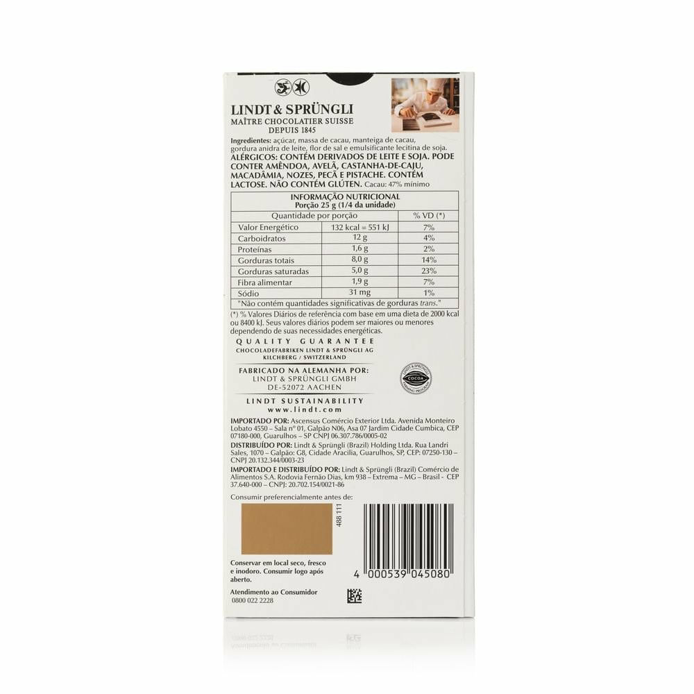 Encontraproduto.com.br - CHOCOLATE LINDT EXCELLENCE DARK FLOR DE SAL 100G